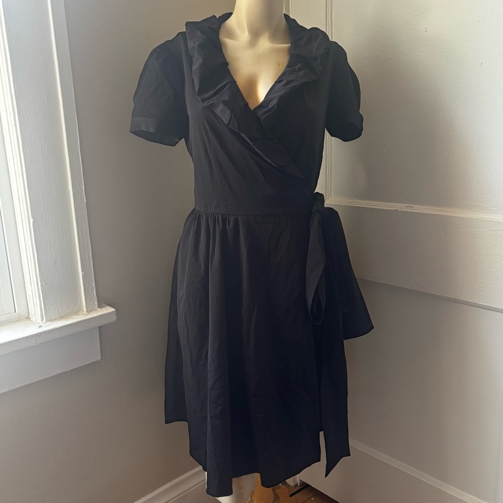 Dianne Von Furstenburg Bethania Ruffle Collar Wrap Dress